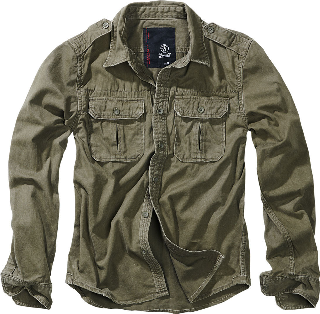 

Рубашка Brandit Vintage Longsleeve Shirt, оливковый