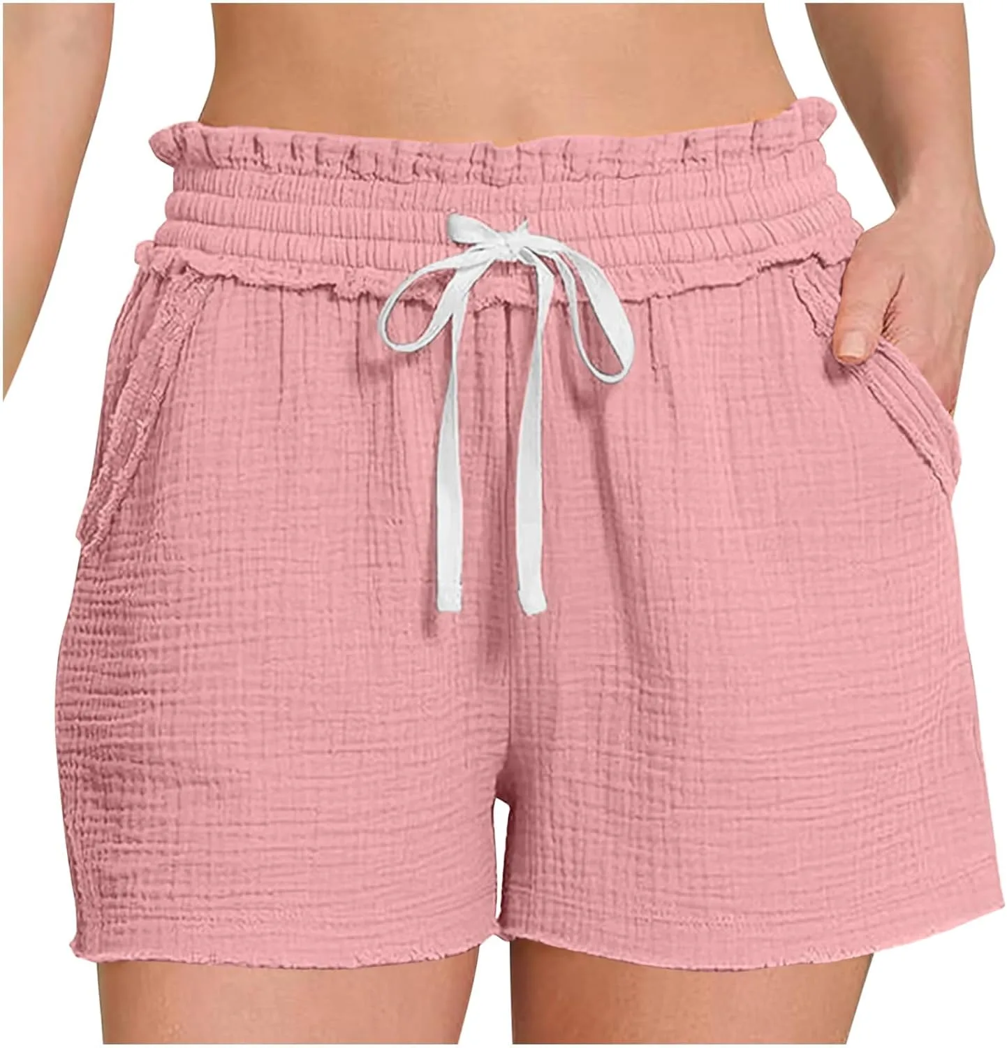 

Женские шорты с высокой талией и карманами