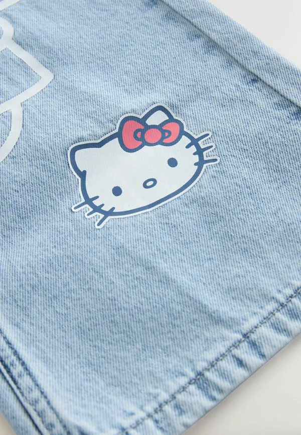 Джинсы hello kitty прямого кроя, широкие штанины, свободный крой Next, Mid Wash — фото 3