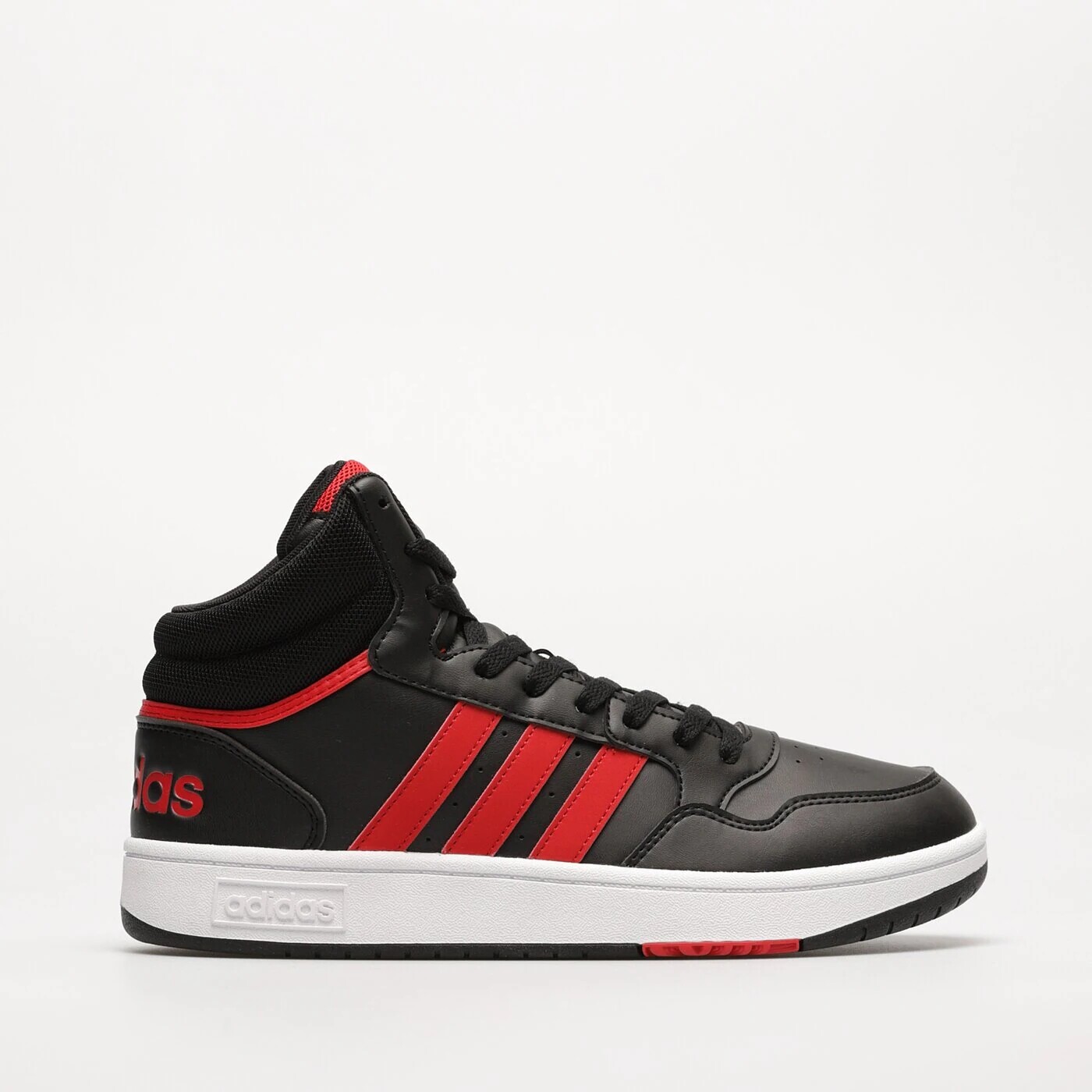 Кроссовки высокие Adidas Hoops 3.0, черный / красный — фото 3