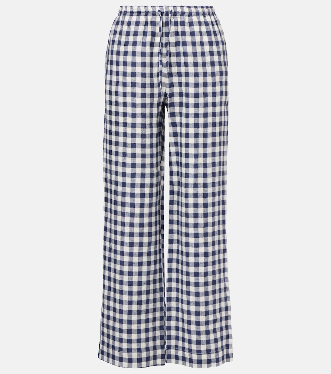 

Широкие брюки Aurelia из льна в клетку Asceno, Navy Ecru Check