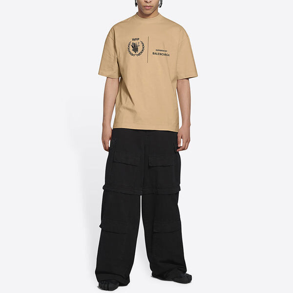 Футболка x wfp t-shirt medium fit 'khaki' Balenciaga, хаки — фото 3