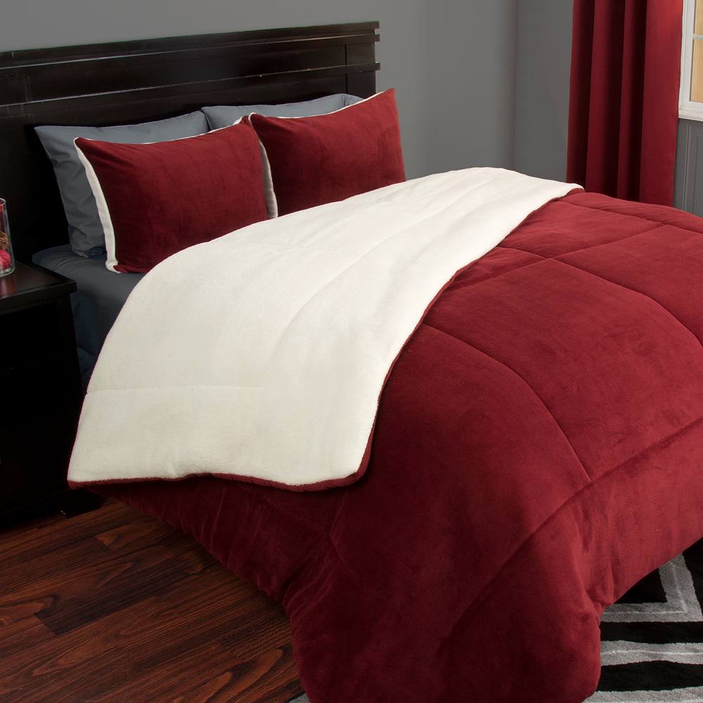 

Комплект одеял из флиса Portsmouth Home из шерпы, цвет Burgundy