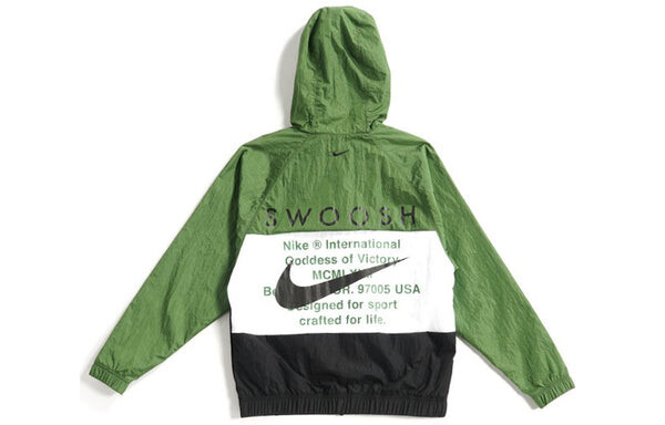 Куртка Nike Sportswear Swoosh Men's Woven Hooded Jacket 'Green', зеленый — фото 2