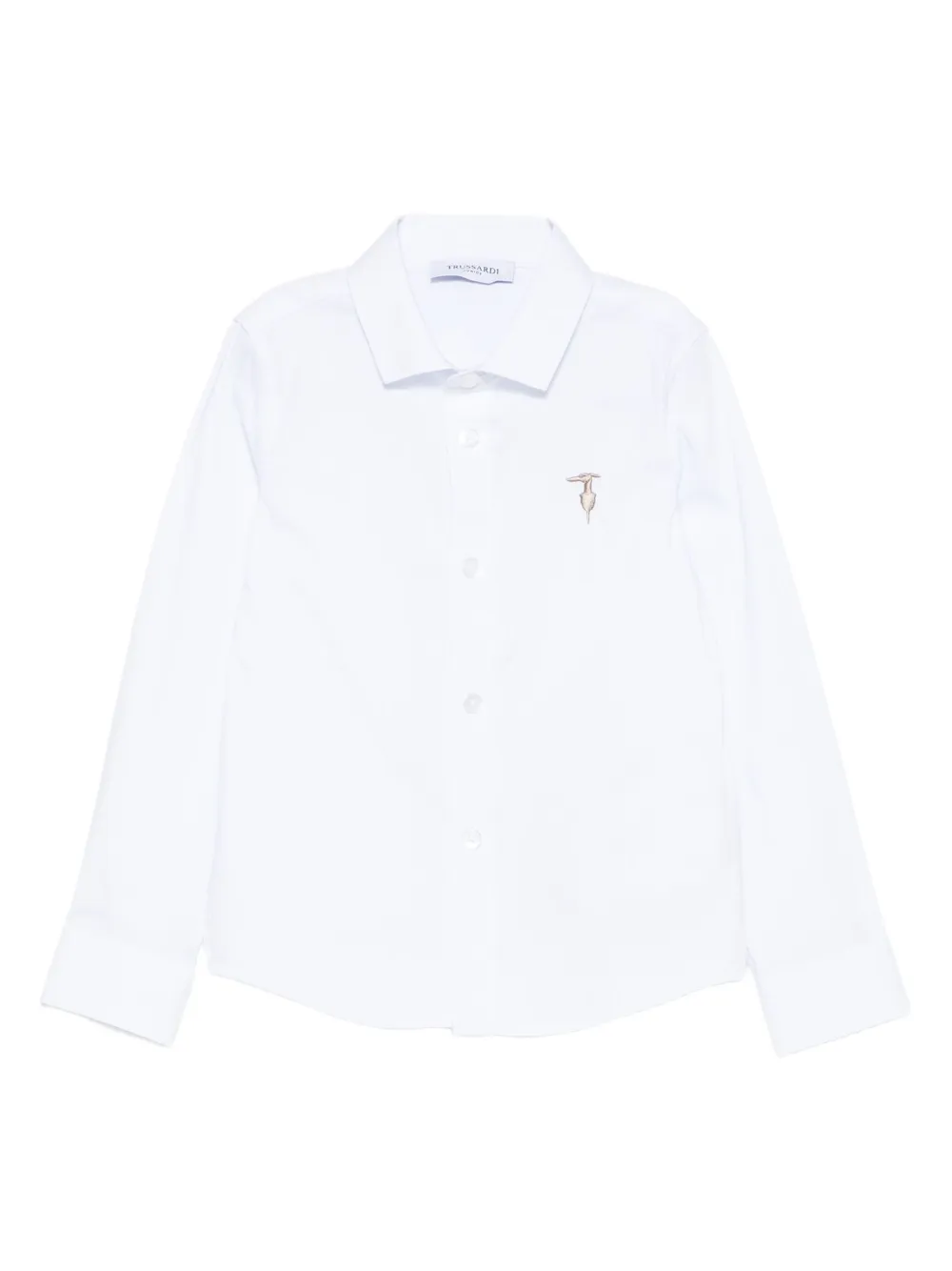 

Рубашка с вышитым логотипом Trussardi Junior, белый
