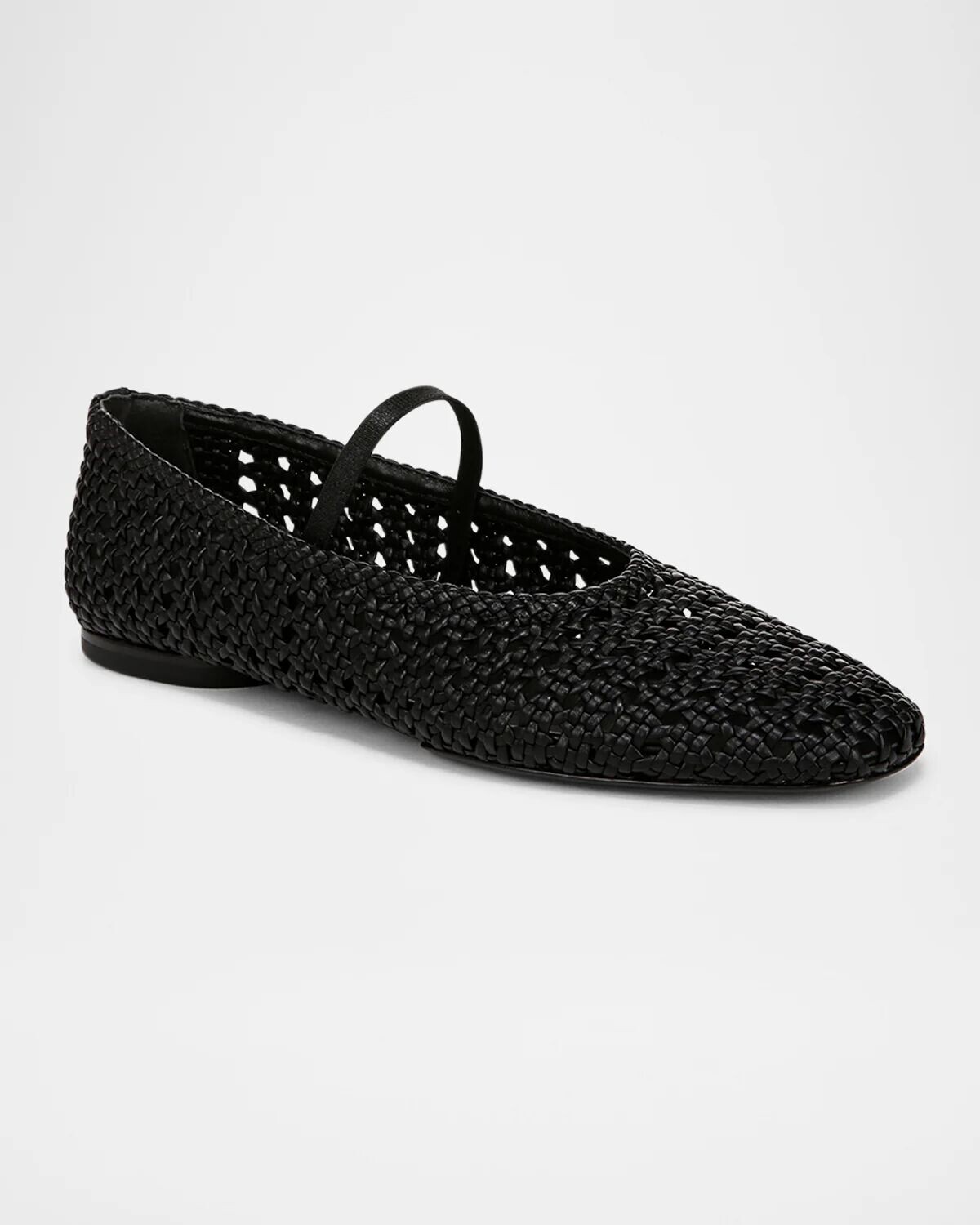 Кожаные балетки Мэри Джейн Vivian крючком Vince, цвет Black Woven Leather — фото 2