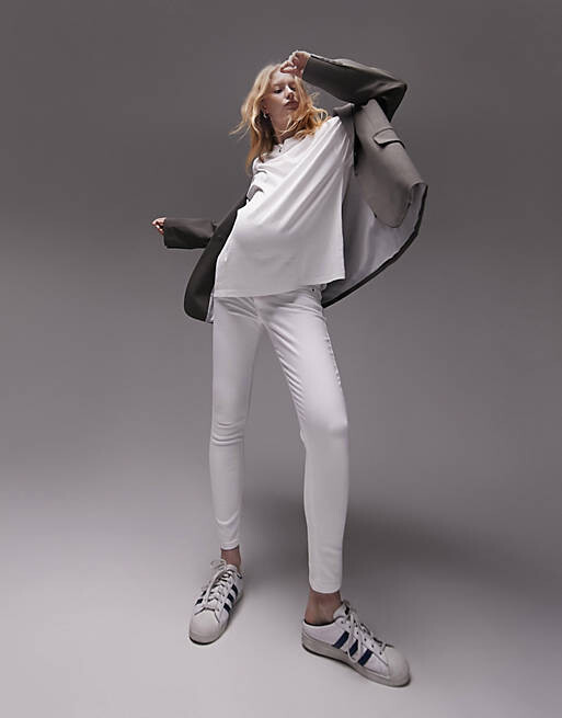 

Белые джинсы с завышенной талией Topshop Jamie для беременных