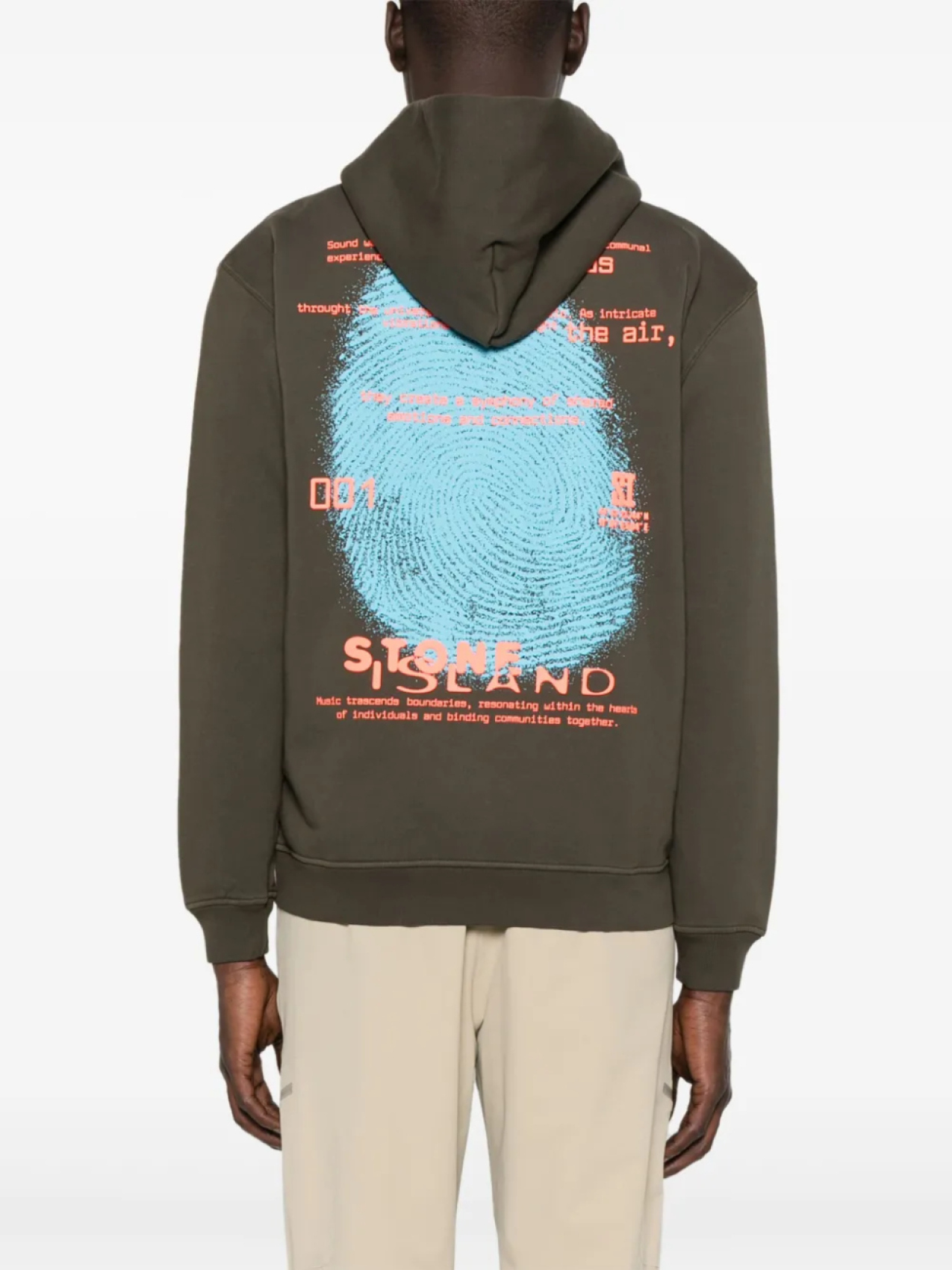 Толстовка с капюшоном из хлопкового флиса Stone Island, зеленый — фото 4