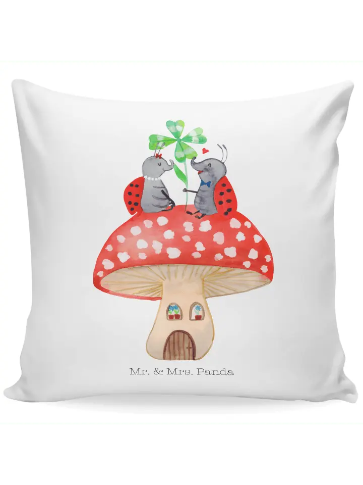 

Подушка Mr & Mrs Panda 40x40 Marienkäfer Fliegenpilz, белый