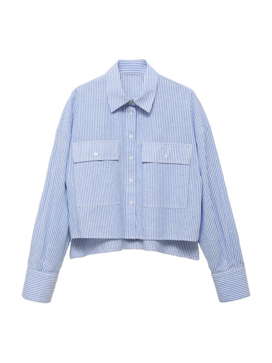 

Блуза MANGO MANELI, светло-синий