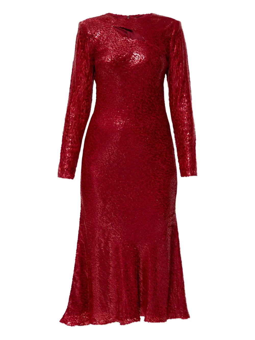 

Шелковое платье с отделкой люрексом Self-Portrait, красный