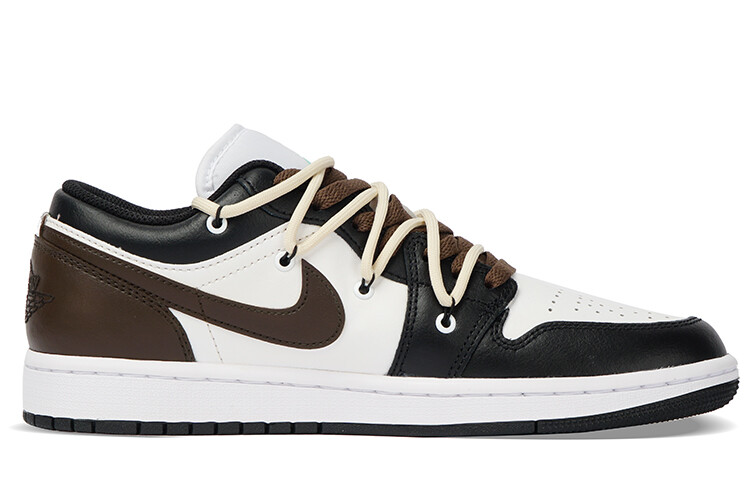 Кроссовки Air Jordan 1 Vintage Basketball Shoes Men Low-top Back/Brown, черный/коричневый — фото 3