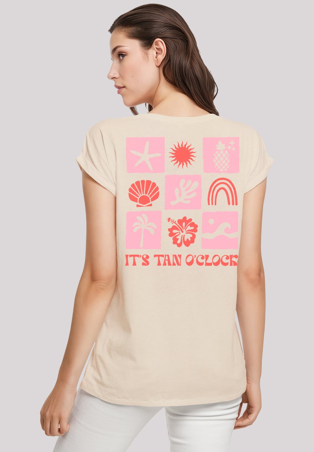 

Футболка с принтом ITS TAN O CLOCK F4NT4STIC, песочный