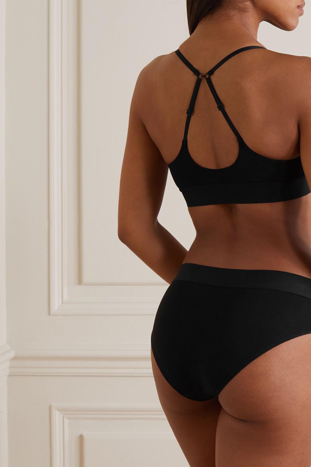 

SKIN + NET SUSTAIN Трусики-стринги Hadlee из эластичного органического хлопка пима, черный