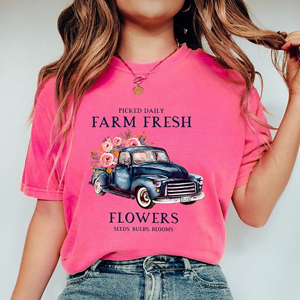 

Футболка с эффектом поношенности Farm Fresh Flowers Simply Sage Market, Crunchberry