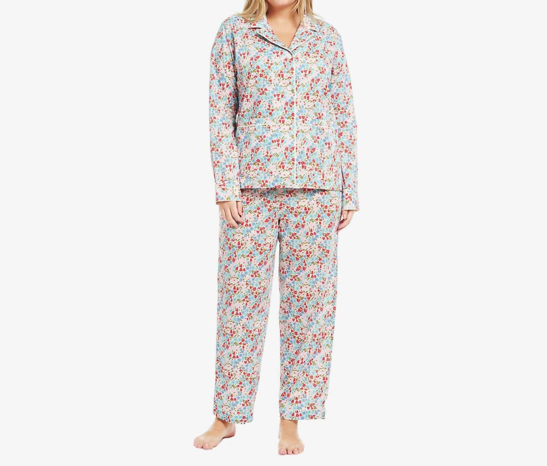 

Пижамный комплект Ayla Liberty Print с принтом маков и ромашек The Sleep Code, цвет poppy/daisy print