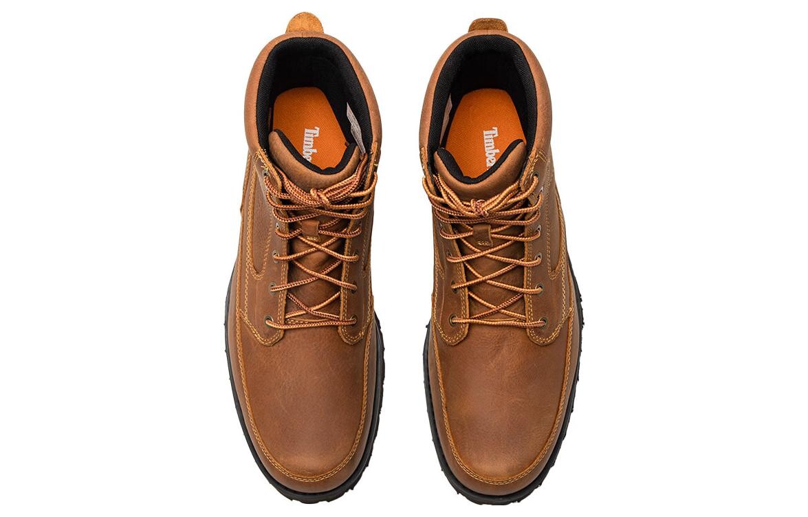 Мужские уличные ботинки Timberland с логотипом и шнуровкой, коричневый — фото 3