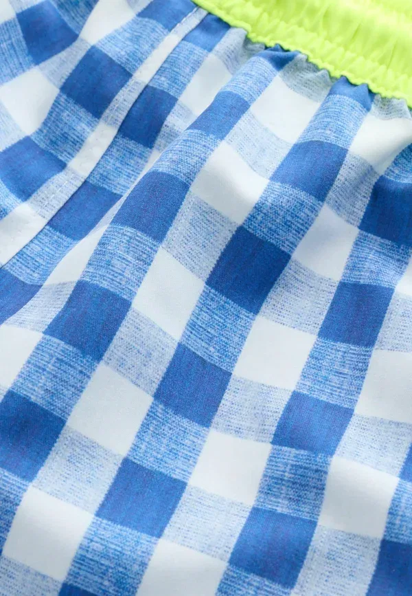 Плавки Regular Fit с принтом Next, blue gingham, синяя клетка — фото 4
