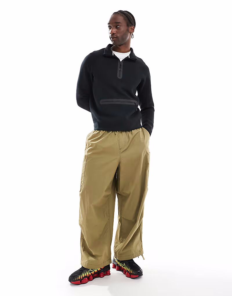 

Свитшот Tech Fleece с полумолнией черного цвета Nike