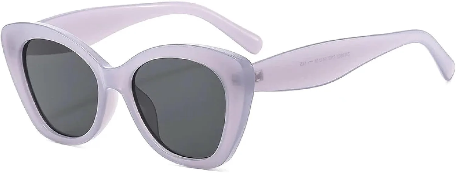 

Солнцезащитные очки «кошачий глаз» для женщин, модные, роскошные, для мужчин, для активного отдыха, с защитой от УФ-излучения UV400 TOIPASTN, Purple Gray