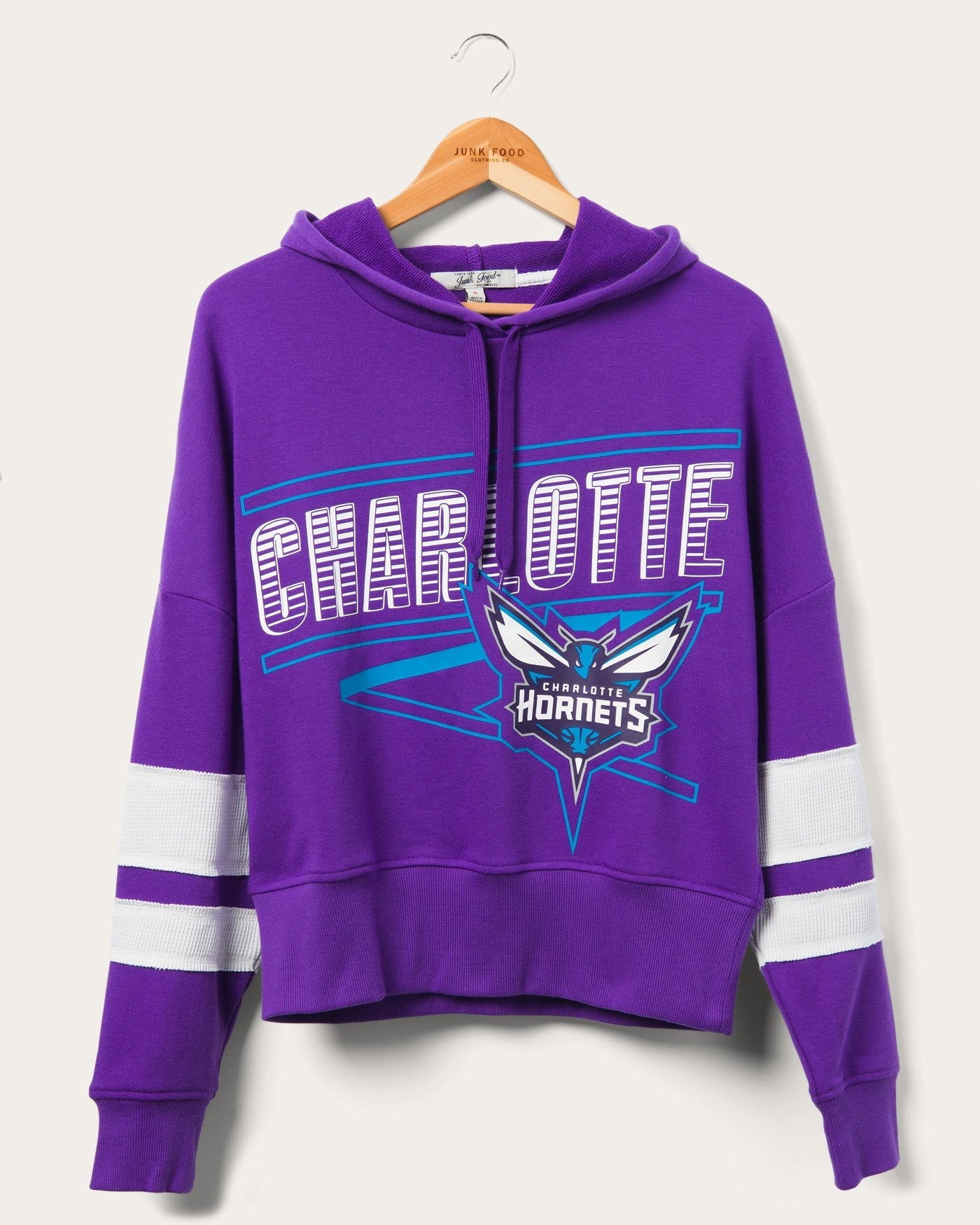 

Женская полосатая худи Hornets Overtime на флисе Junk Food Clothing, фиолетовый