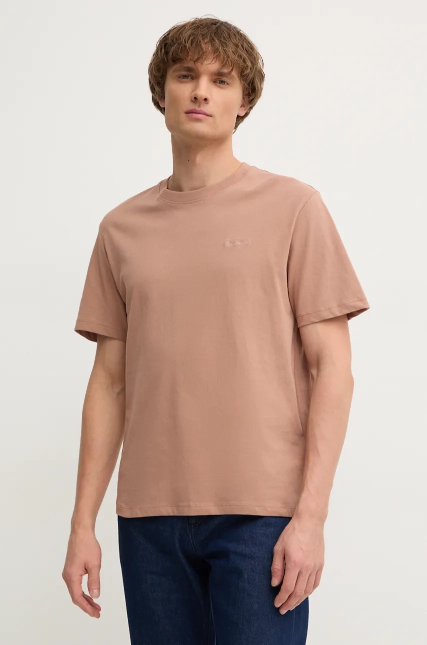 

Хлопковая футболка с Коннором Pepe Jeans, коричневый