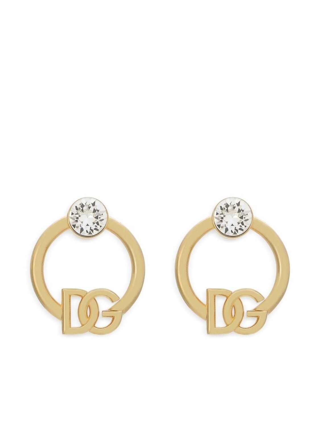 

Серьги-кольца со стразами и логотипом DG Dolce & Gabbana, золотой