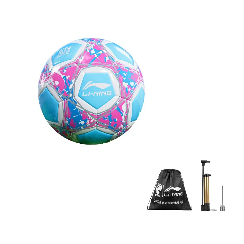 

LINING Футбольный мяч размер 4/5 TPU, машинная строчка, унисекс, blue pink