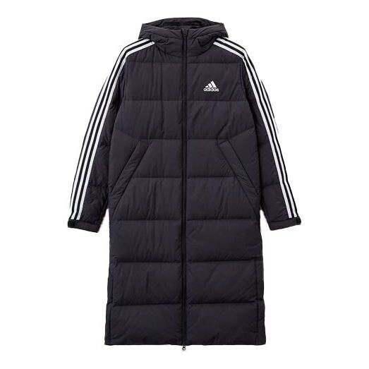 

Пуховик adidas 3ST Long Coat Outdoor Sports Hooded Stay Warm Down Jacket Black, черный