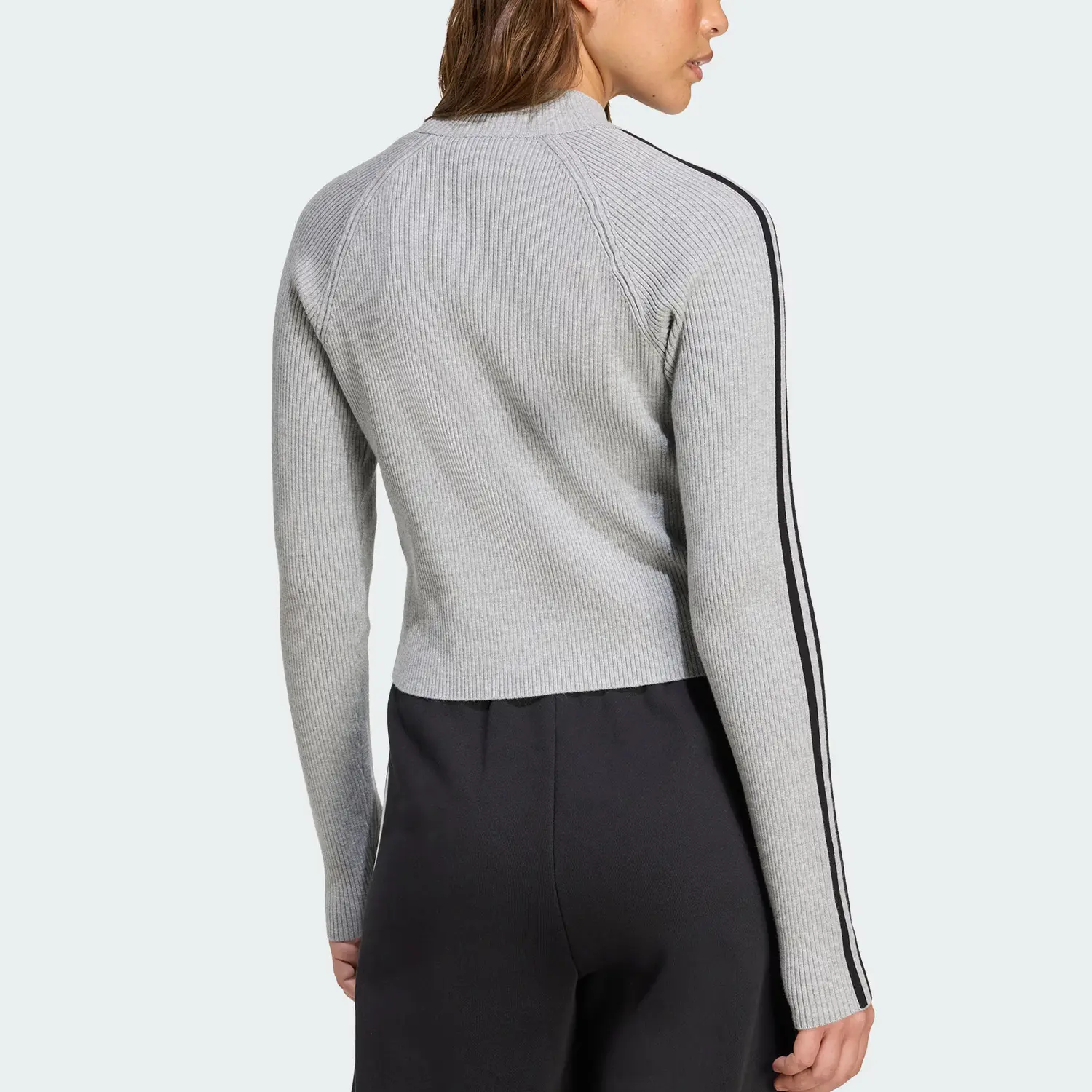 Adidas Originals Куртка женская Adicolor Slim Knit Track Top, Medium Heather Gray — фото 4