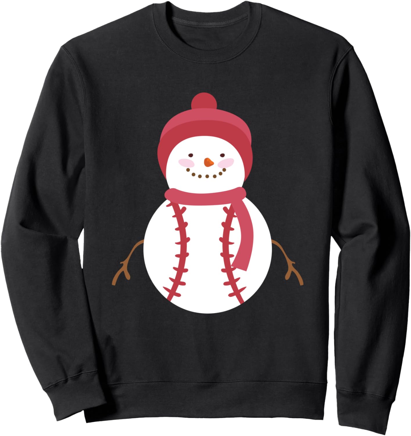 

Рождественская бейсбольная толстовка, подарок на Рождество, толстовка со снеговиком, черная (черный 19-3911tcx), размер S Shirtbooth: Sports Christmas Shirts