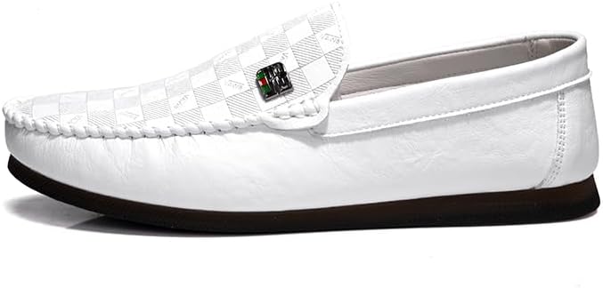 

Мужские гибкие кожаные лоферы, модные повседневные кроссовки, деловые классические формальные оксфорды Meixi Mobile, белый