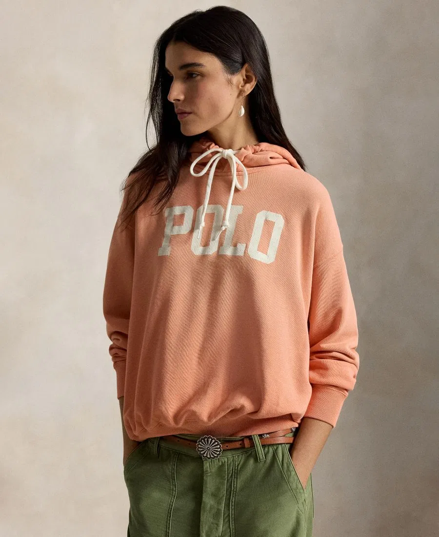 Женская легкая толстовка с круглым вырезом и логотипом Polo Ralph Lauren, коралловый