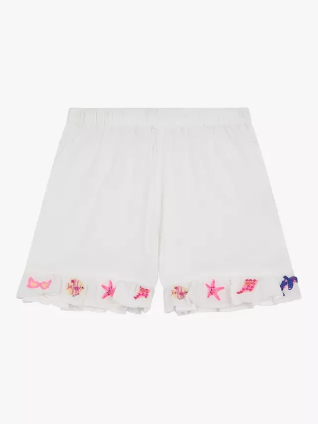 Детские шорты с вышивкой на морскую тематику, белые Angels by Accessorize