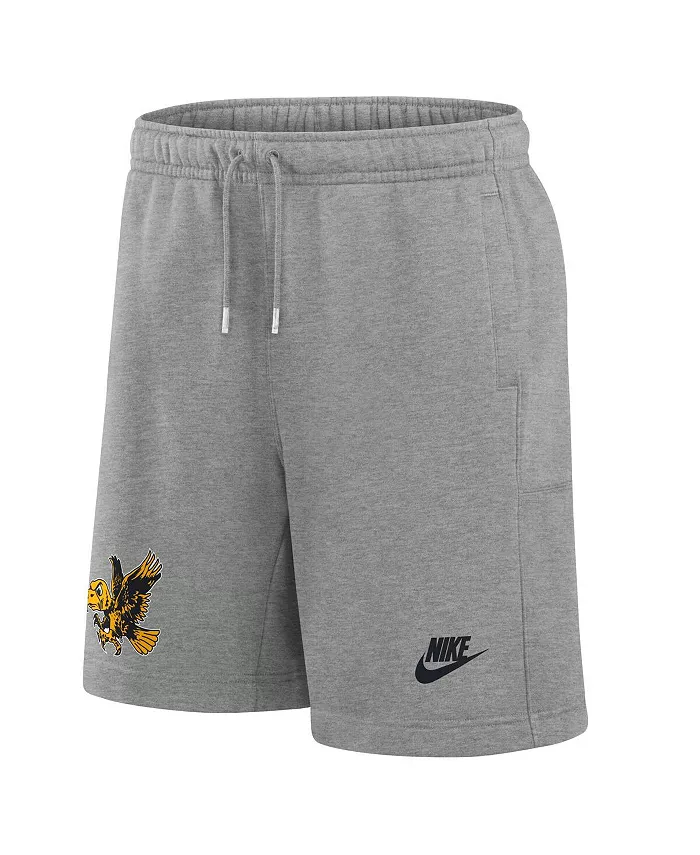 Мужские шорты из флиса Heather Gray Iowa Hawkeyes Legacy Fleece Essential Nike — фото 3