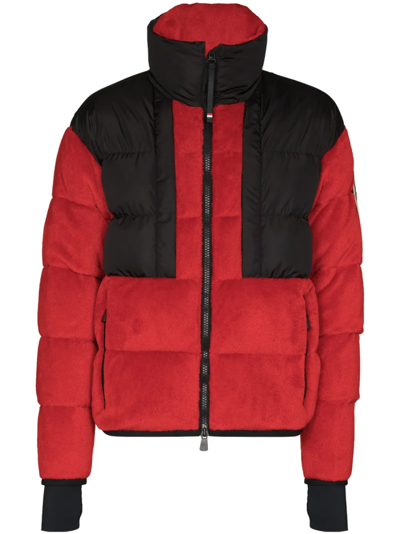 

Moncler Grenoble пуховик в стиле колор-блок, красный