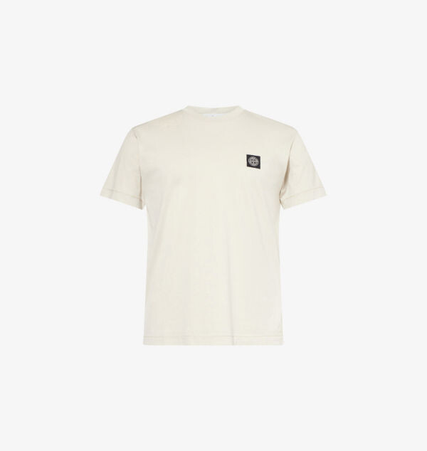

Футболка из хлопка с круглым вырезом и логотипом-нашивкой Stone Island, желтый