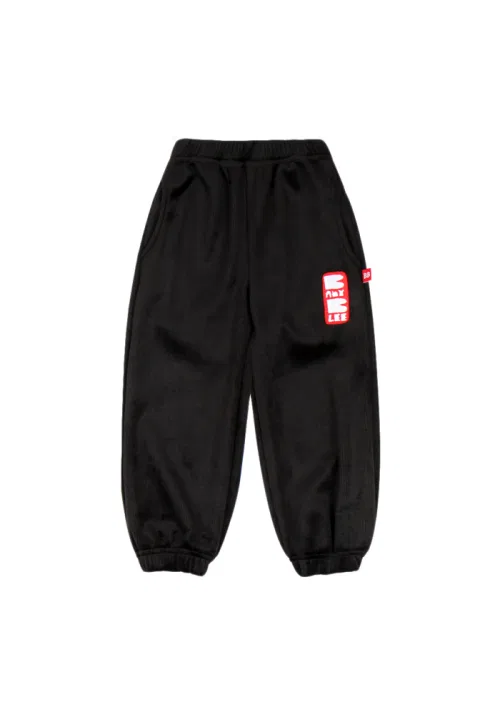 Джоггеры с заплатками BABYBLEE Bodle Patch Fleece, хлопок 100%, чёрный — фото 2