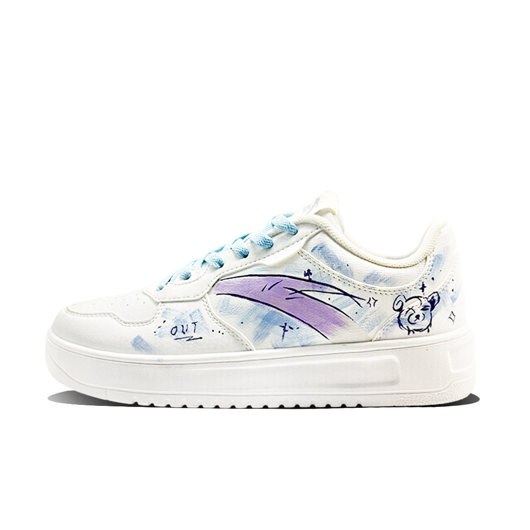 

ANTA Свободные, легкие и дышащие низкие кроссовки для скейтбординга, мужские, сине-фиолетовые