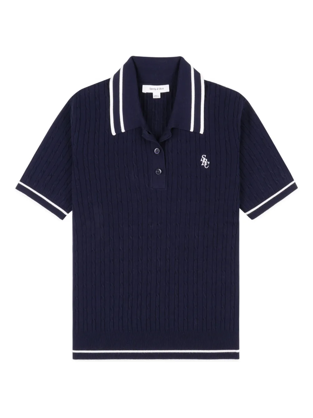 

Поло в технике "косичка" Sporty & Rich, синий