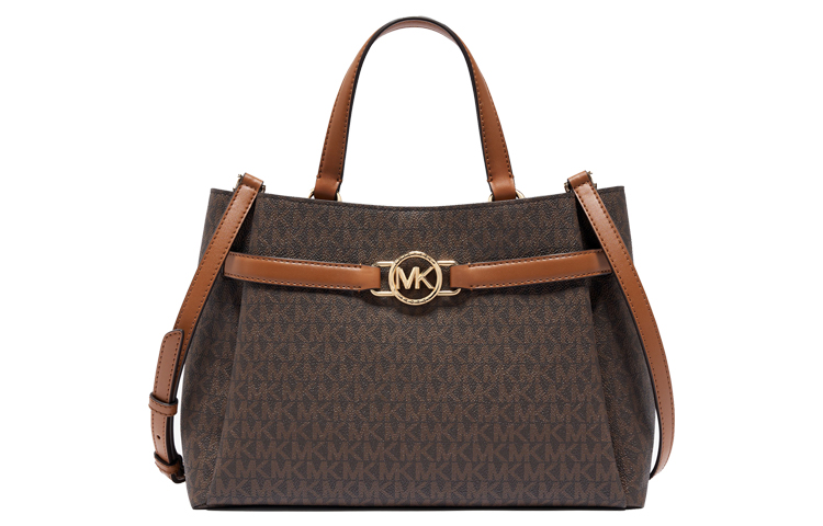 

Искусственная кожа Одноплечевая Сумка Средний размер Женская Темно-коричневая/Желудево-коричневая MICHAEL KORS