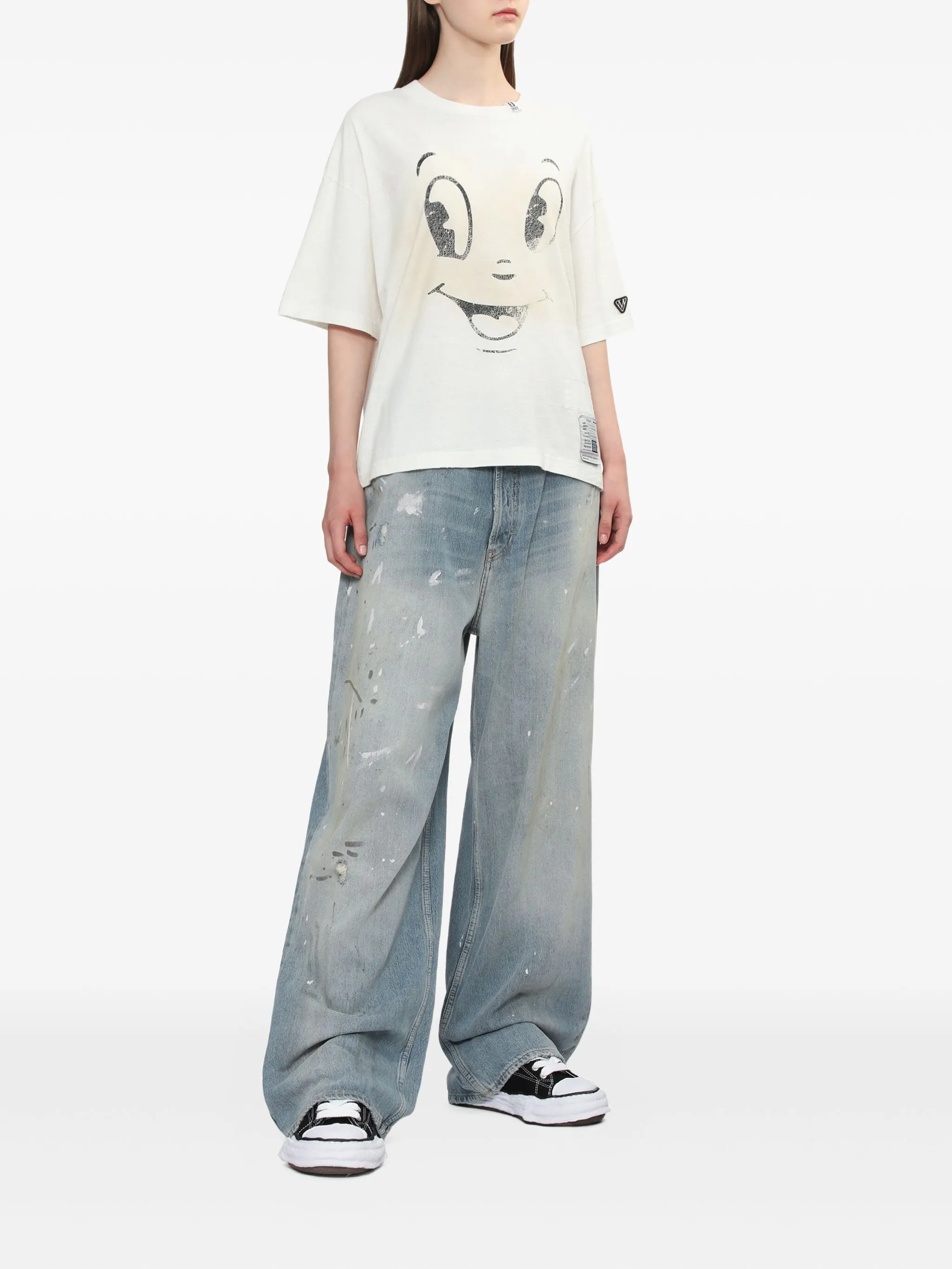 

Футболка с графичным принтом Maison Mihara Yasuhiro, белый