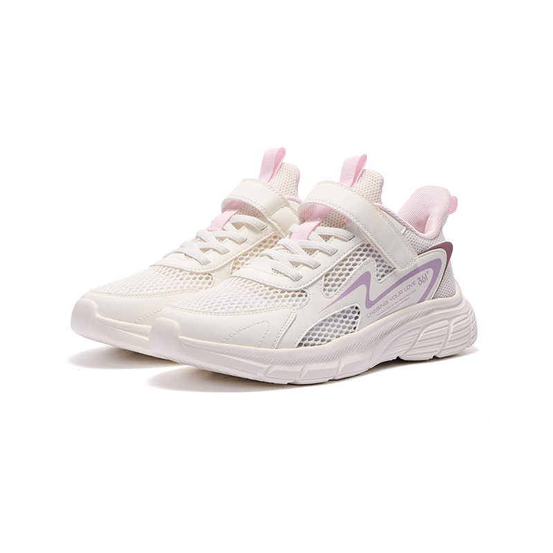 361°KIDS Скользостойкие, износостойкие, дышащие детские низкие кроссовки White Purple Pink Kids' — фото 3