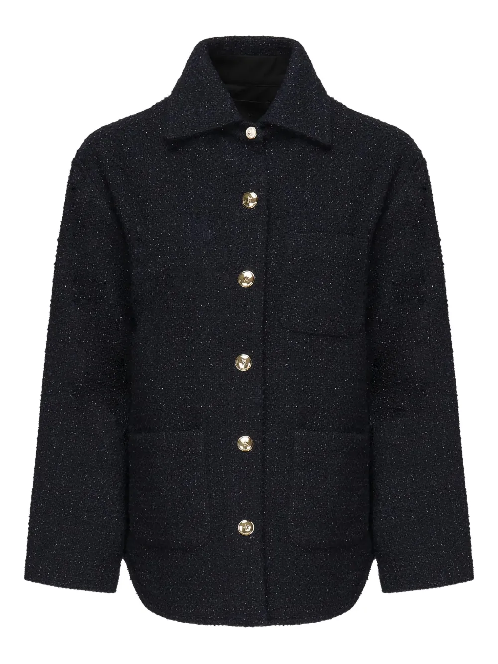 

Пиджак из твида с застежкой на пуговицы PINKO, синий