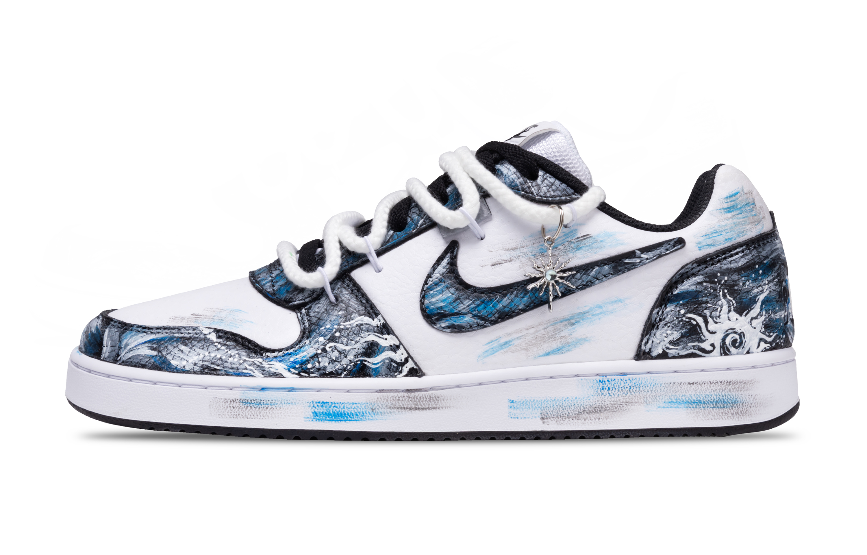 

Nike Кроссовки для скейтбординга EBERNON, низкие, мужские, цвет: черный/белый/синий