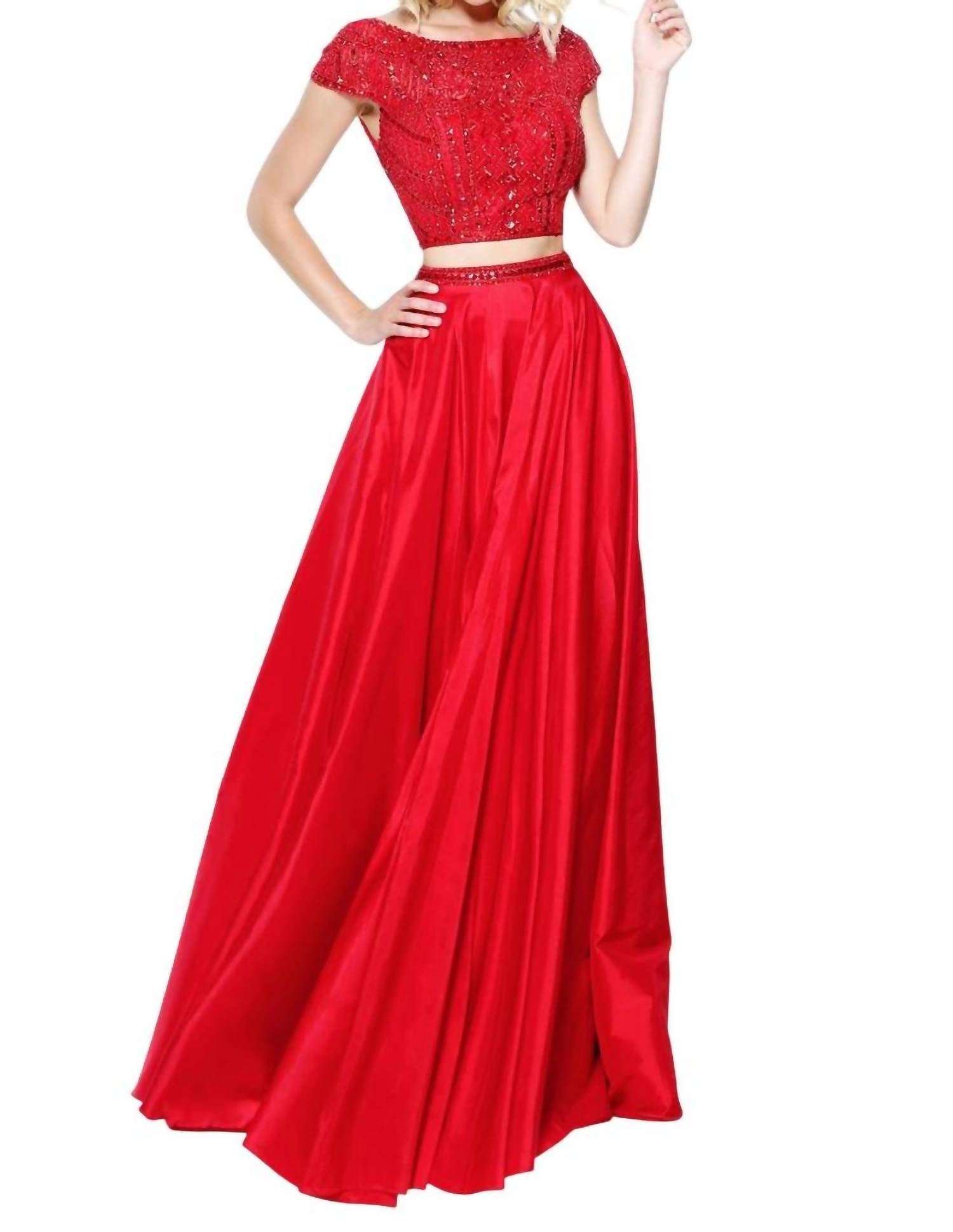 

Комплект из двух частей, выпускное платье красного цвета Sherri Hill