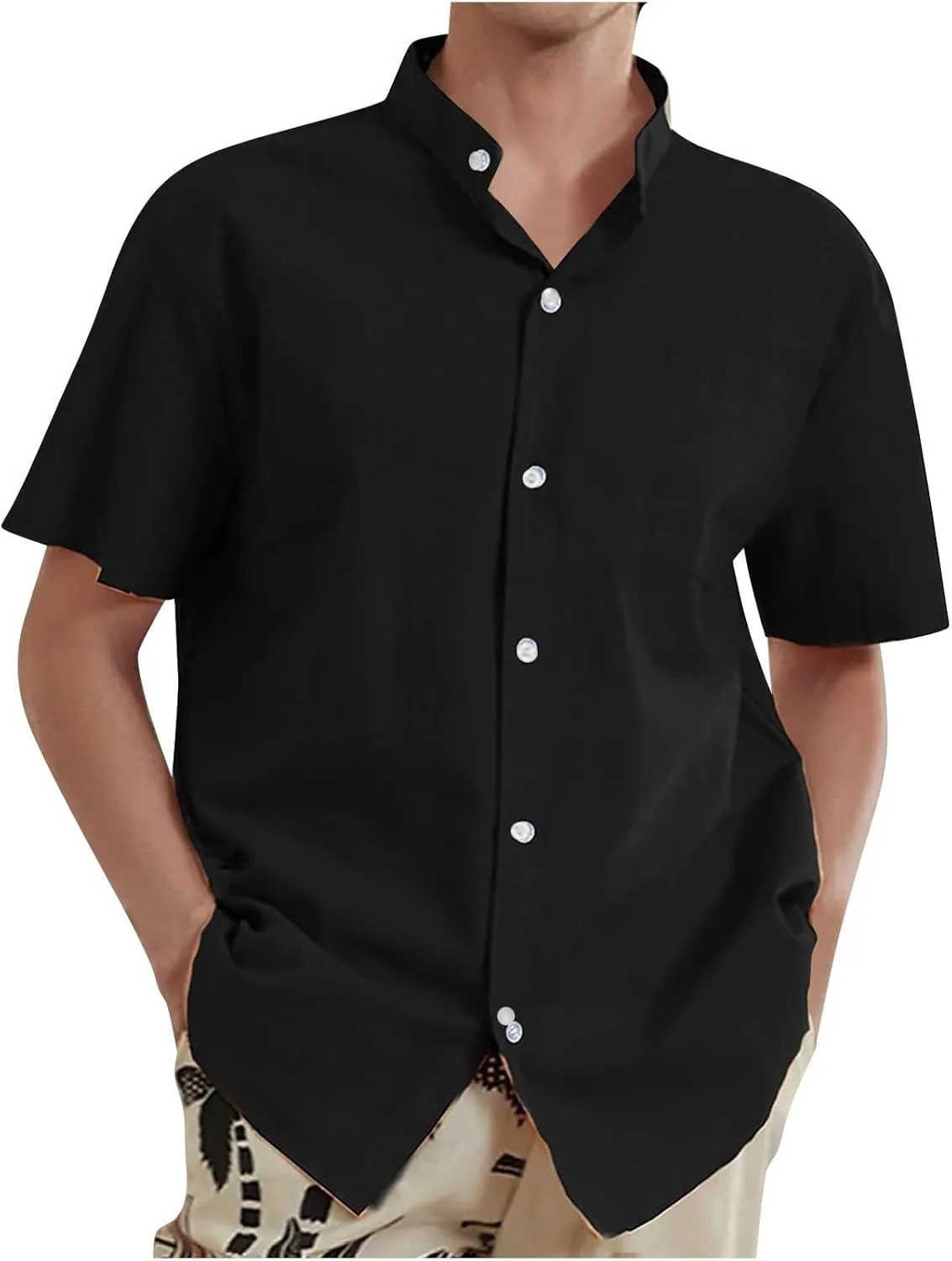 

Muscularfit Casual Button Up Shirt для мужчин, короткий рукав, свободный крой