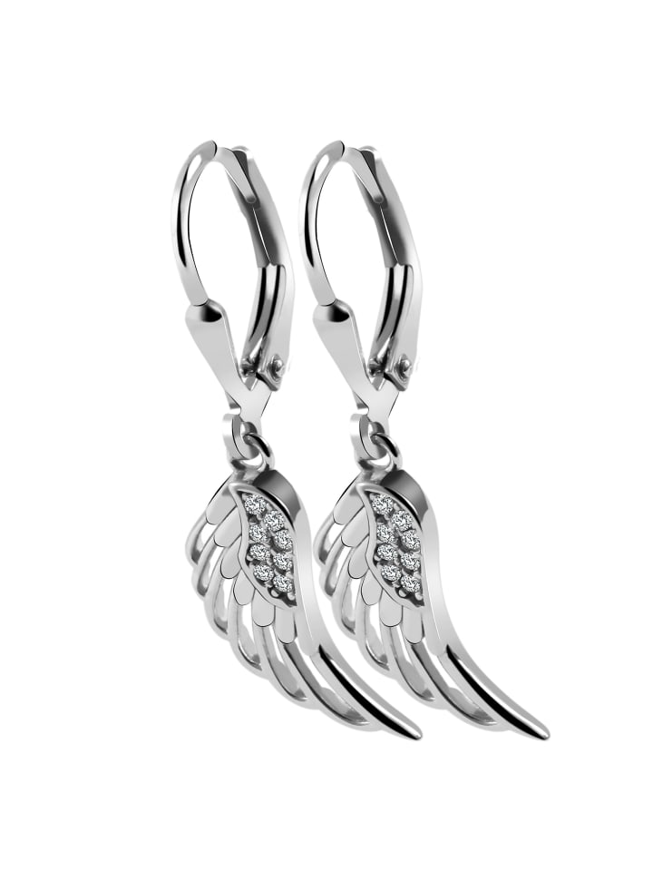 

Adeliás Женские серьги в форме пера из серебра 925 пробы с цирконием, 17 см, серебро