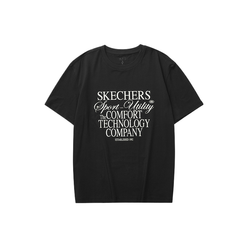 

Футболка унисекс угольно-черная Carbon Black Skechers, черный