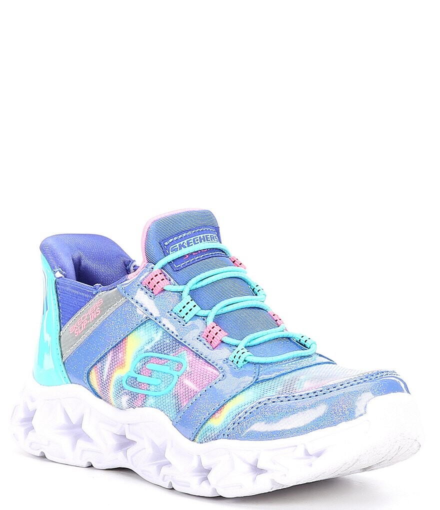 

Слипоны Skechers для девочек Galaxy Lights Tie Dye Takeoff (Молодежные), синий